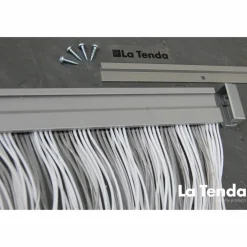 Türvorhang, BxH: 90 cm x 210 cm, transparent-weiß, Polyvinylchlorid/Aluminium