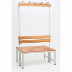Umkleidebank, BxHxT: 60 x 170 x 100 cm, Stahl/Holz