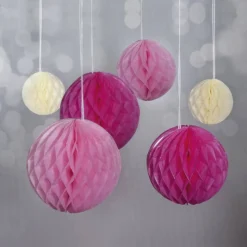 Wabenbälle, Papier, pink/rosa/beige