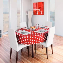 Wachstuchtischdecke »Manhattan«, BxL: 140 x 2000 cm, Punkte, Punkte, rot