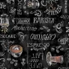 Wachstuchtischdecke »Manhattan«, BxL: 140 x 2000 cm, Schriftzug/Essen und Trinken, schwarz