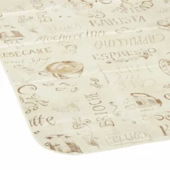 Wachstuchtischdecke »Manhattan«, BxL: 130 x 160 cm, Schriftzug/Essen und Trinken, beige