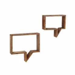 Wandregal, Holz, Natur, 2 Fachböden