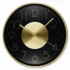 Wanduhr, HxT: 30 x 4 cm, goldfarben, ohne ink. Batterie