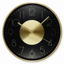 Wanduhr, HxT: 30 x 4 cm, goldfarben, ohne ink. Batterie
