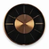 Wanduhr, HxT: 30 x 4 cm, kupferfarben, ohne ink. Batterie