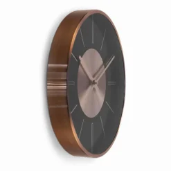 Wanduhr, HxT: 30 x 4 cm, kupferfarben, ohne ink. Batterie