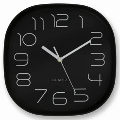 Wanduhr, HxT: 28,5 x 5,2 cm, schwarz, ohne ink. Batterie