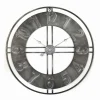 Wanduhr, HxT: 50 x 4 cm, silber, ohne ink. Batterie