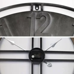 Wanduhr, HxT: 50 x 4 cm, silber, ohne ink. Batterie