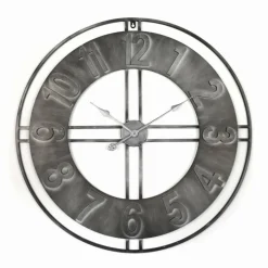 Wanduhr, HxT: 50 x 4 cm, silber, ohne ink. Batterie