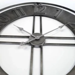 Wanduhr, HxT: 50 x 4 cm, silber, ohne ink. Batterie