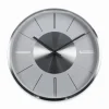 Wanduhr, HxT: 30 x 4 cm, silber, ohne ink. Batterie