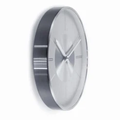 Wanduhr, HxT: 30 x 4 cm, silber, ohne ink. Batterie
