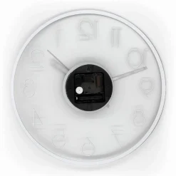 Wanduhr, HxT: 30 x 4 cm, transparent/schwarz, ohne ink. Batterie