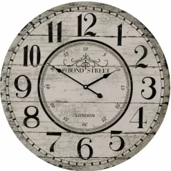 Wanduhr, MDF/Holzwerkstoff, beige