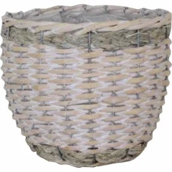 Weidekorb, 14 x 12 cm, waschweiß, bauchig