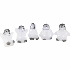 Weihnachtsfigur, Pinguin, Höhe: 12,5 cm, netz, weiß