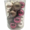 Weihnachtskugel »Burgund Mix«, Ø: 4,5 cm, Uni, beige/burgundrot/granit, 28 Stück