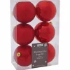 Weihnachtskugel, Ø: 8 cm, dunkelrot, 6 Stück