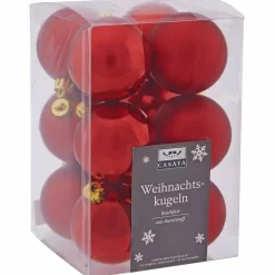 Weihnachtskugel, Ø: 6 cm, dunkelrot, 12 Stück