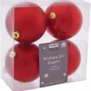 Weihnachtskugel, Ø: 10 cm, dunkelrot, 4 Stück