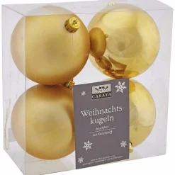 Weihnachtskugel, Ø: 10 cm, goldfarben, 4 Stück