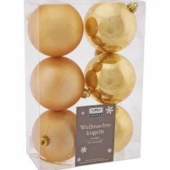 Weihnachtskugel, Ø: 8 cm, goldfarben, 6 Stück