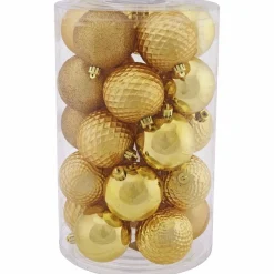 Weihnachtskugel, Ø: 7 cm, goldfarben, 25 Stück