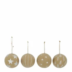 Weihnachtskugel, Ø: 10 cm, rund, 4 Stk.