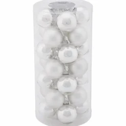 Weihnachtskugel, Ø: 4,5 cm, silberfarben/weiß, 28 Stück
