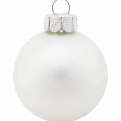 Weihnachtskugel, Ø: 4,5 cm, silberfarben/weiß, 28 Stück
