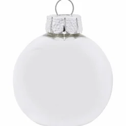 Weihnachtskugel, Ø: 4,5 cm, silberfarben/weiß, 28 Stück