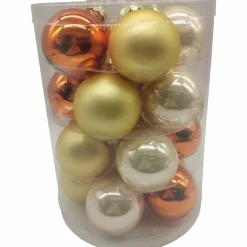 Weihnachtskugel »Cosy Christmas«, Ø: 6 cm, Uni, goldfarben/nougat/champagner, 20 Stück