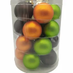 Weihnachtskugel »Cosy Forest«, Ø: 3 cm, Uni, gruen/orange/braun, 28 Stück