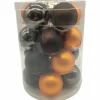 Weihnachtskugel »Dark Mix«, Ø: 4,5 cm, Uni, granit/braun/orange, 28 Stück