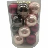 Weihnachtskugel »Powdery Mix«, Ø: 6 cm, Uni, weinrot/rosa/granit, 20 Stück