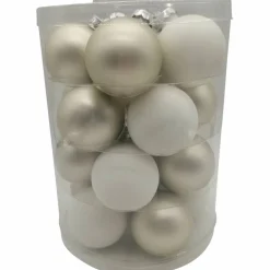 Weihnachtskugel »True White«, Ø: 4,5 cm, Uni, weiß/silberfarben, 28 Stück