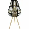 Windlicht, Bambus/Metall/Glas