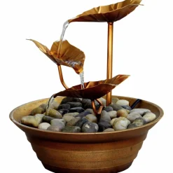 Zimmerbrunnen, BxHxL: 22,5 x 23,5 x 22,5 cm, bronzefarben