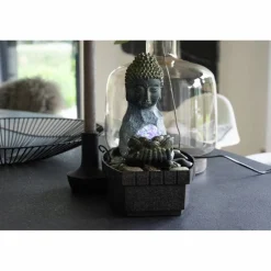 Zimmerbrunnen, kleiner Buddha, BxHxL: 20 x 26 x 17 cm, grau