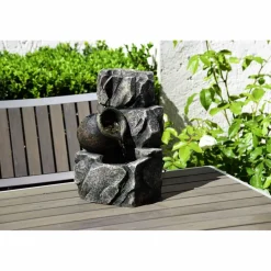 Zimmerbrunnen, mit Amphore, BxHxL: 17,2 x 27 x 16,2 cm, grau