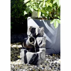 Zimmerbrunnen, mit Amphore, BxHxL: 17,2 x 27 x 16,2 cm, grau
