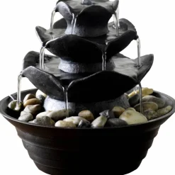 Zimmerbrunnen, mit 4 Schalen, BxHxL: 22,2 x 20,6 x 22,2 cm, schwarz