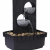 Zimmerbrunnen, mit 2 Schalen, BxHxL: 20,5 x 26 x 16,5 cm, schwarz