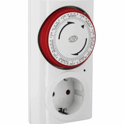 Schaltuhr, Premium, mit erhöhtem Berührungsschutz u. LED-Anzeige, 230 V, Weiß/Rot